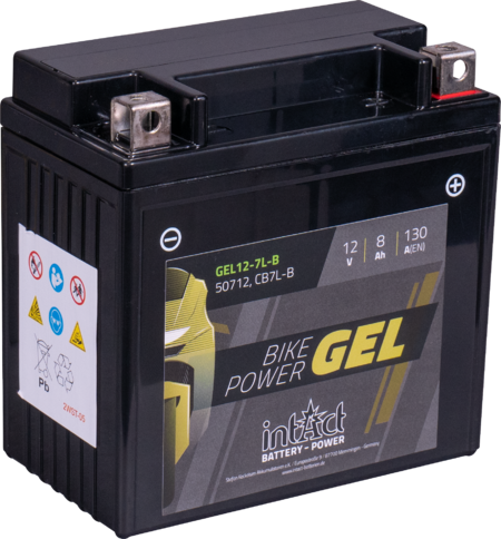 Intact GEL12-7L-B Bike-Power GEL 8Ah Motorradbatterie (DIN 50712) YB7L-B