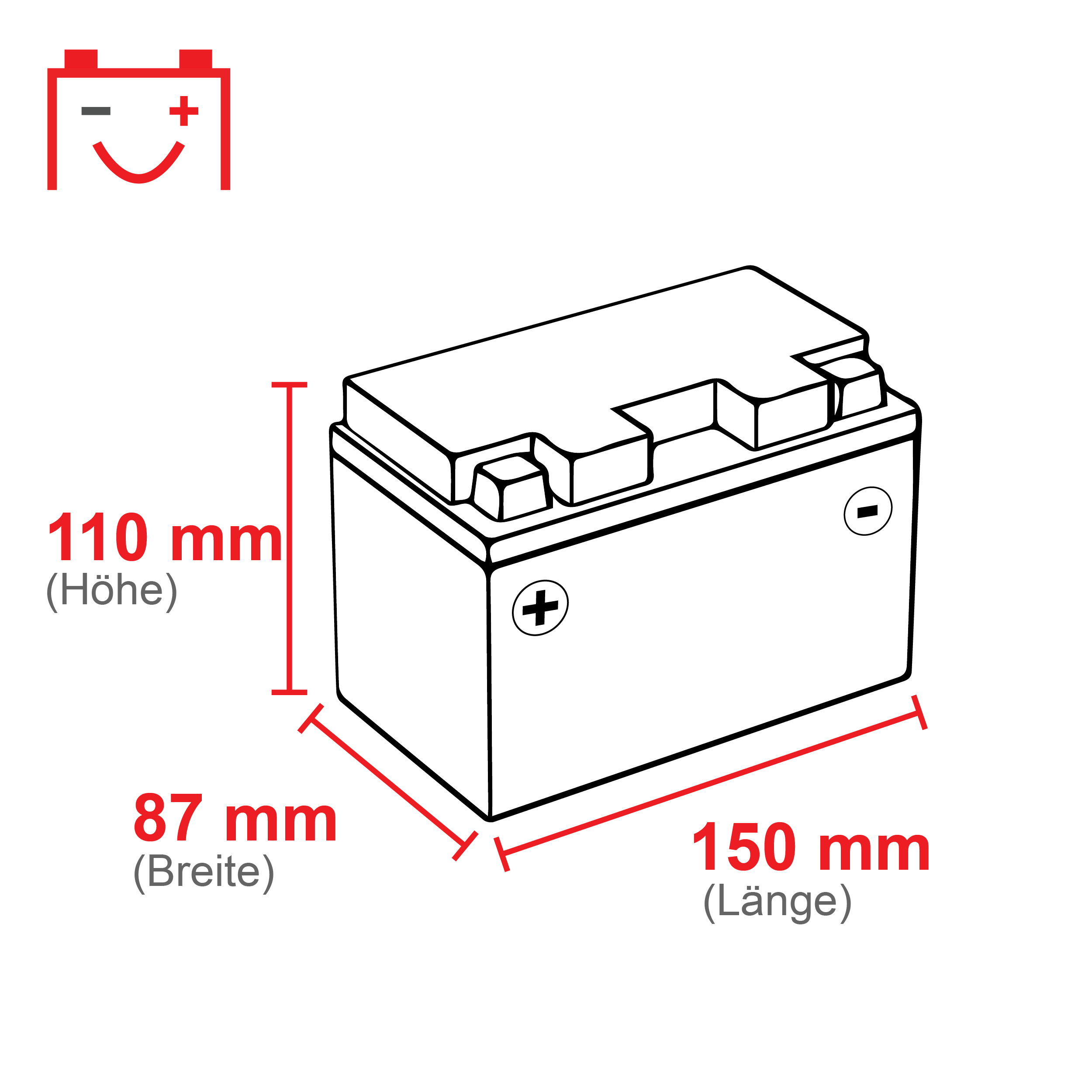Yuasa YTZ12S AGM 11 Ah Motorradbatterie 12V (DIN 51120) – Bild 2