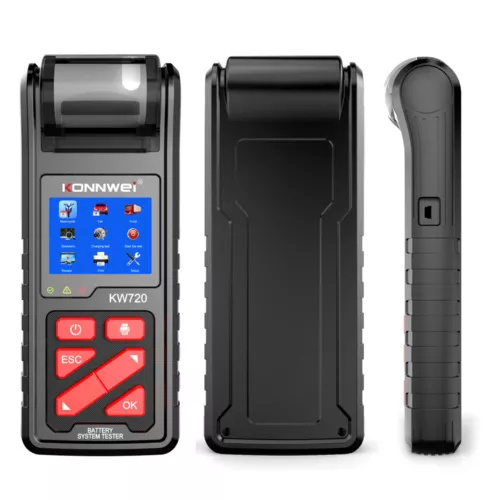 KONNWEI Batterietester KW720 für 6V/12V/24V mit integriertem Drucker – Bild 5
