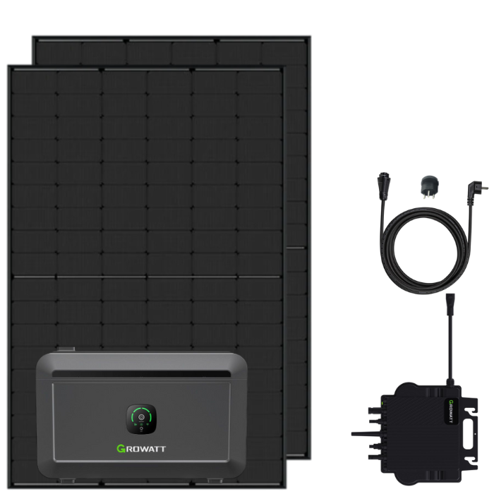 Growatt 890Wp Balkonkraftwerk Set mit 2048Wh LiFePO4 Speicher