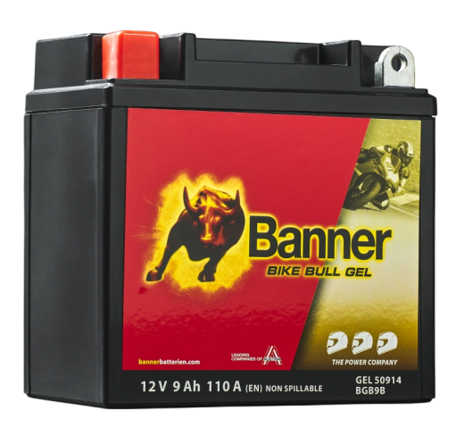 Banner BGB9B Bike Bull GEL 50914 9Ah Motorradbatterie YB9B (DIN 50914)