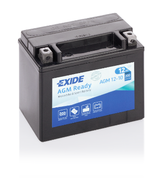 Exide AGM Ready AGM12-10 YTX12-BS Motorradbatterie 10Ah (DIN 51012)