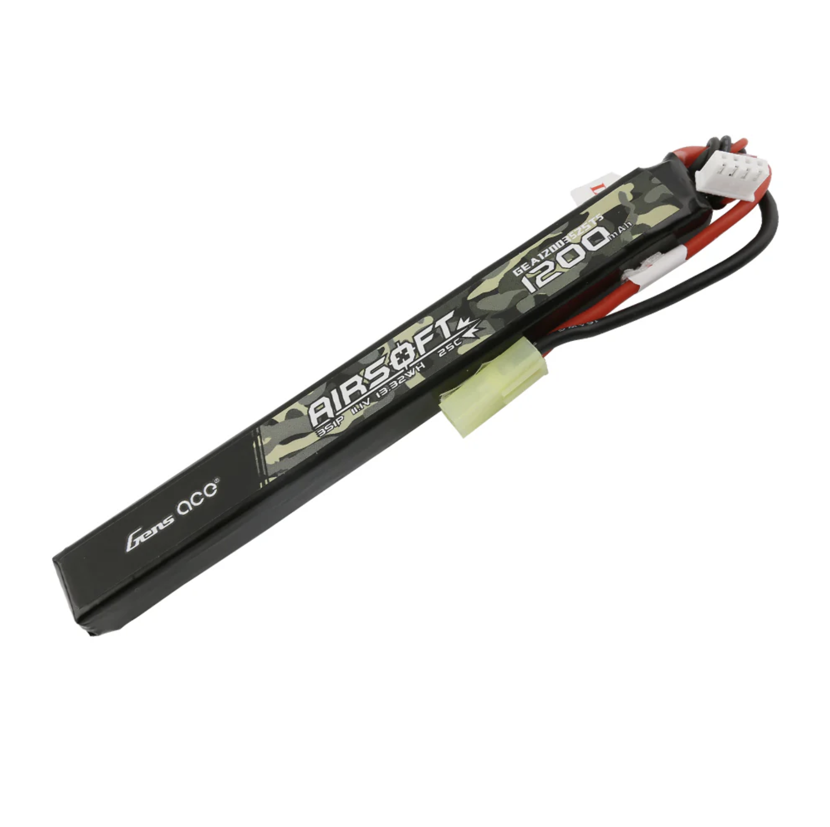 Gens ace 1200mAh 11.1V 25C 3S1P Slim Airsoft Gun Lipo Batterie mit mini Tamiya Stecker GEA12003S25TS