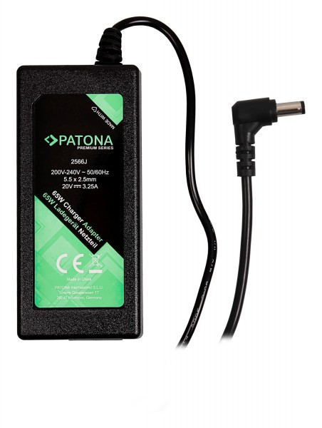 Premium Netzteil 20V 3,25A 65W f. Fujitsu Amilo V5515 V5535 V3205 FSC03352A2065 von Patona