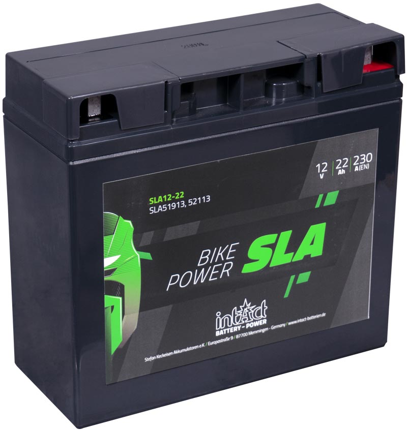 Intact SLA12-22 Bike-Power SLA 22Ah Motorradbatterie (DIN 51913) G19