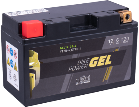 Intact GEL12-7B-4 Bike-Power GEL 6Ah Motorradbatterie (DIN 50719) YT7B-BS, YT7B-4