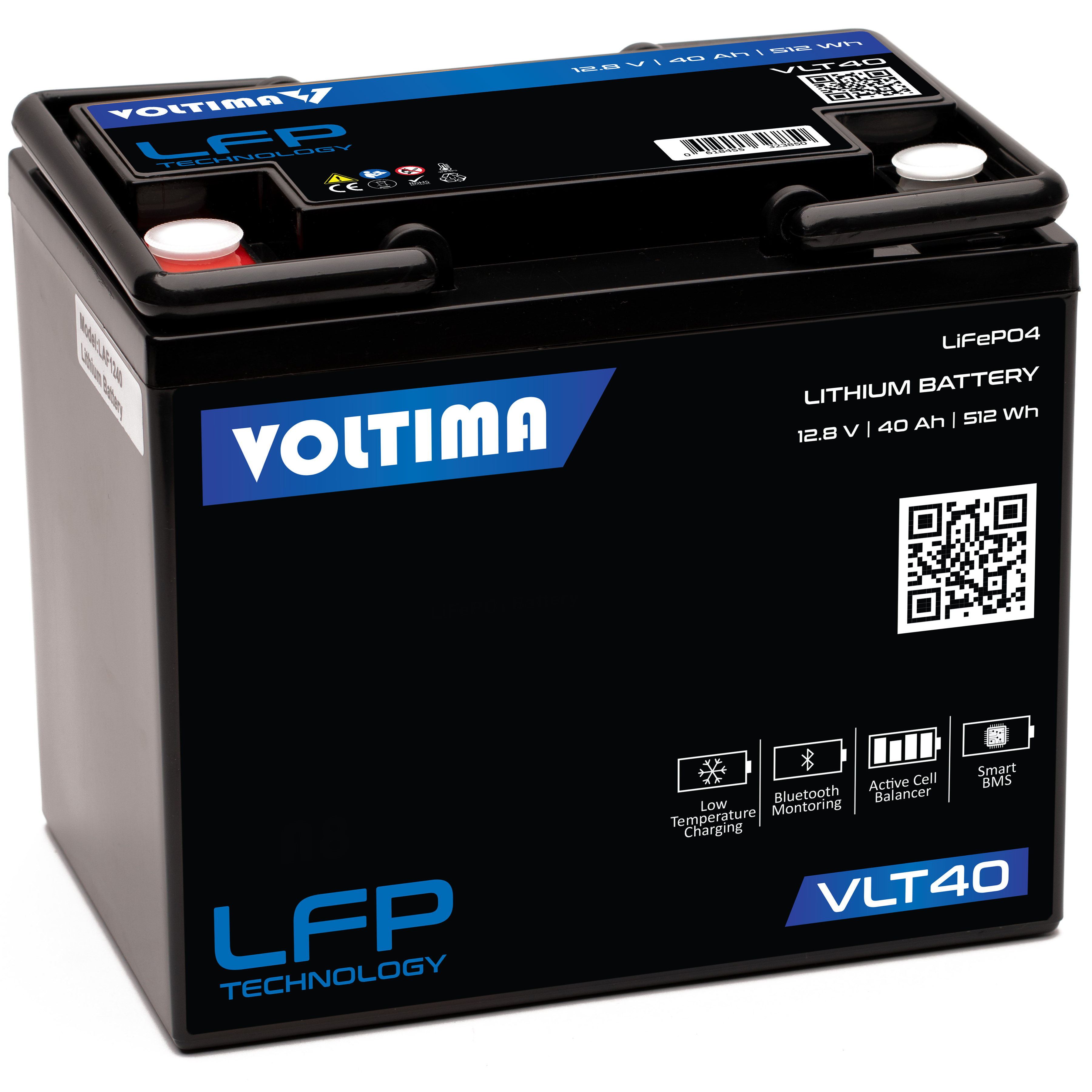VOLTIMA VLT40 12V LiFePO4 Lithium Versorgungsbatterie 40Ah mit App