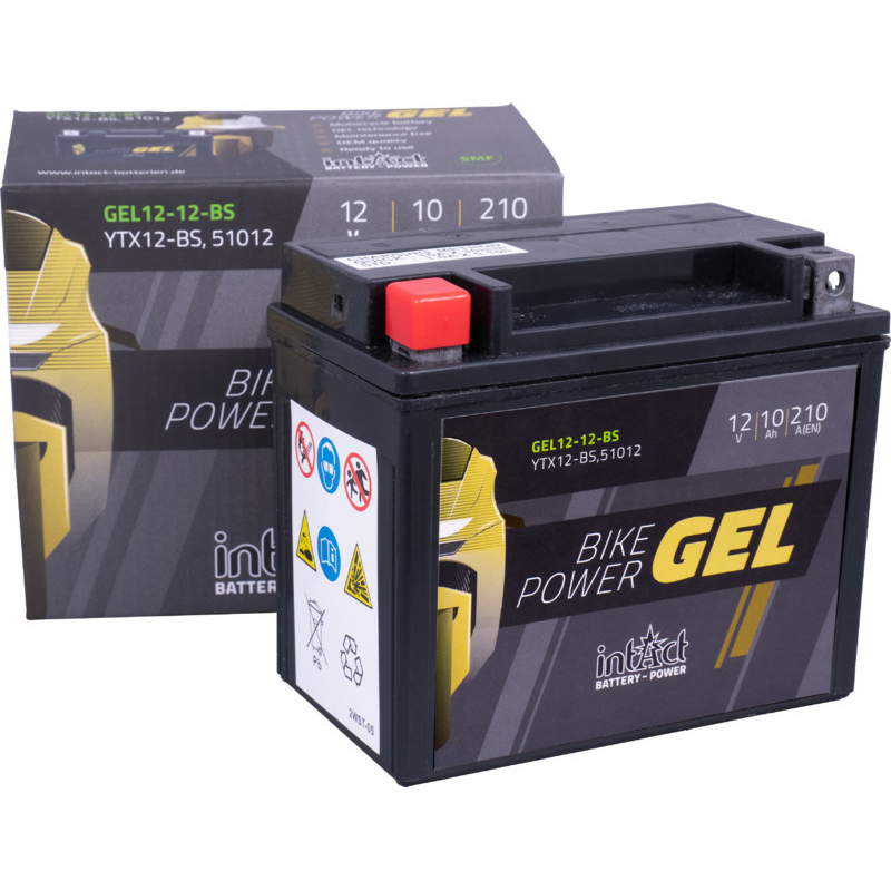 Intact GEL12-12-BS Bike-Power GEL 10Ah Motorradbatterie (DIN 51012) YTX12-BS – Bild 2