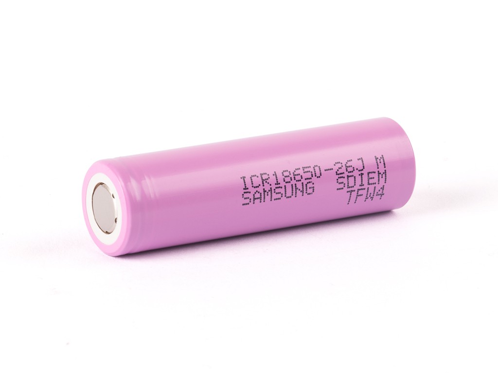 ICR18650-26J 18650 Zelle Li-Ion Akku ungeschützt flattop 3,7V 2600mAh Samsung Zellen