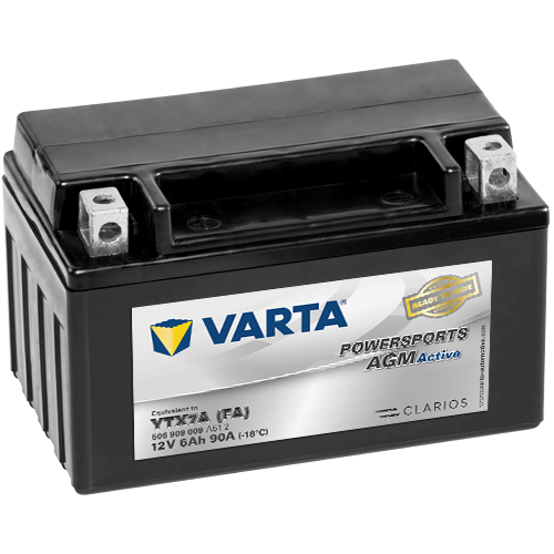 VARTA Powersports AGM ACTIVE YTX7A-BS 6Ah Motorradbatterie 12V (DIN 50615)