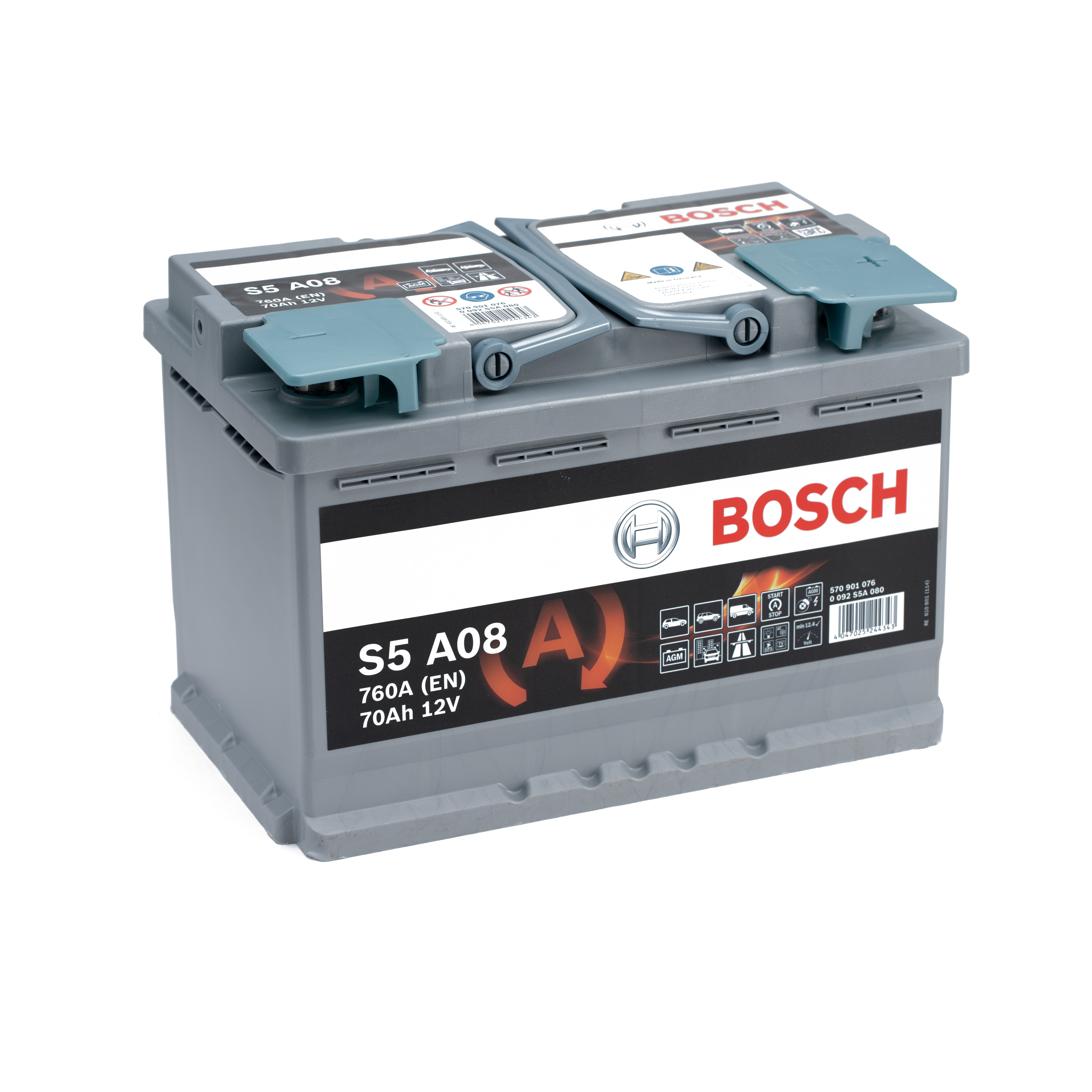 Bosch S5 A08 AGM 70Ah Autobatterie 570 901 076