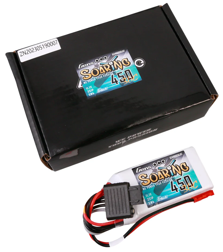 Gens ace 450mAh 11,1 V 30C 3S1P G-Tech Soaring Lipo-Akkupack mit JST-SYP-Stecker GEA4503S30JGT – Bild 3