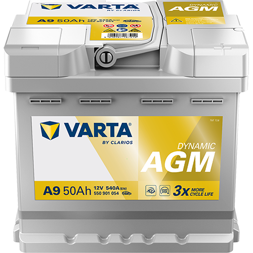 Varta A9 Dynamic AGM 550 901 054 Autobatterie 50Ah (Silver Dynamic)