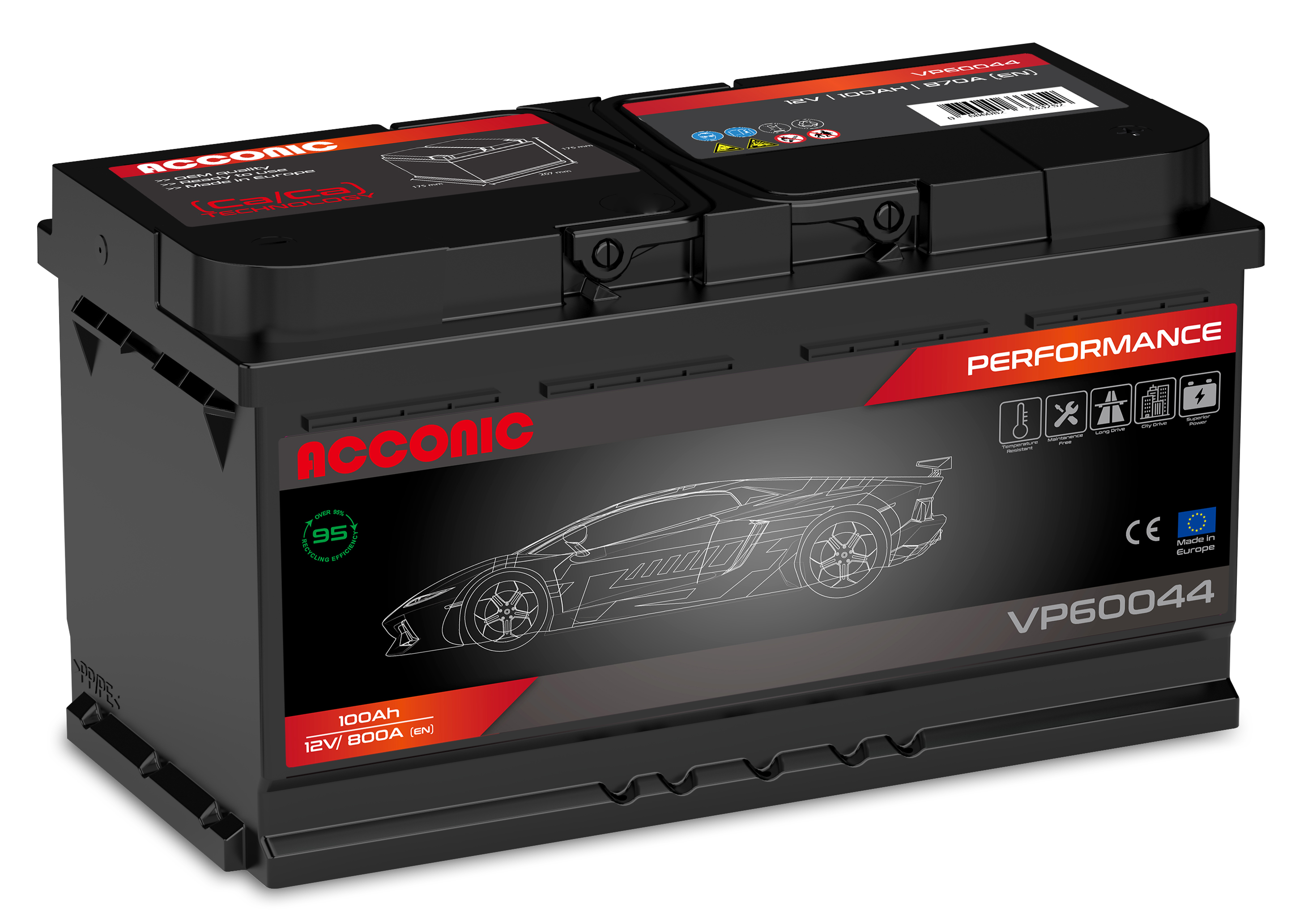 ACCONIC VP60044 Performance 100Ah Autobatterie 595 402 080