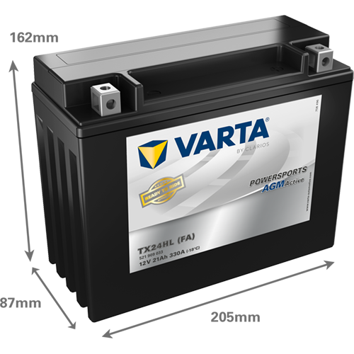 VARTA Powersports AGM ACTIVE YTX24HL-BS 21Ah Motorradbatterie 12V (521909033) – Bild 2