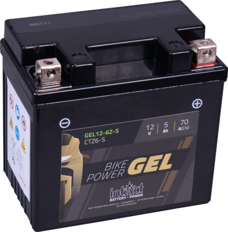 Intact GEL12-6ZS Bike-Power GEL 5Ah Motorradbatterie (DIN 50616) YTZ6-S, YTZ6V, TTZ7S-BS
