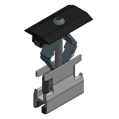 Van Der Valk 721550ZW Zwischenklemme aus Aluminium für Aluminiumprofil in schwarz