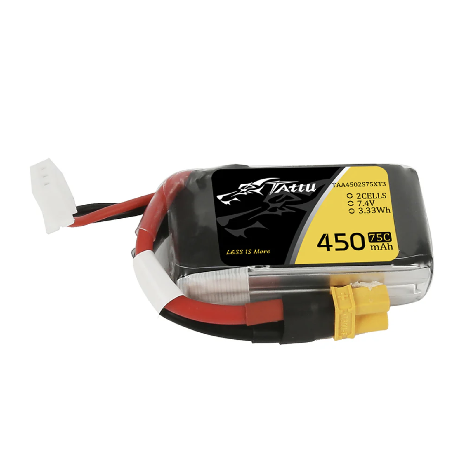 Tattu 450mAh 7.4V 75C 2S  Lipo Batterie mit XT30 Stecker TAA4502S75XT3