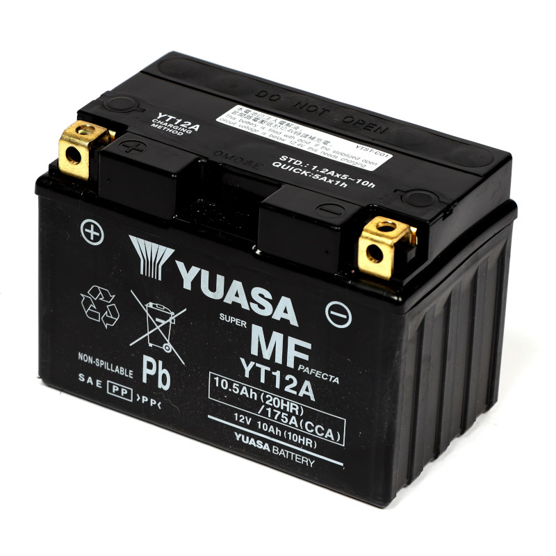 Yuasa YT12A AGM 10Ah Motorradbatterie 12V DIN 51013