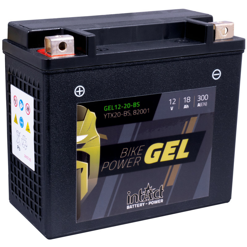 Intact GEL12-20-BS Bike-Power GEL 18Ah Motorradbatterie (DIN 82001) YTX20-BS