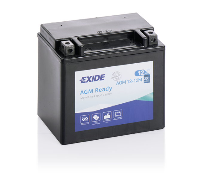 Exide AGM Ready AGM12-12M YTX14-BS Motorradbatterie 12Ah (DIN 51214)