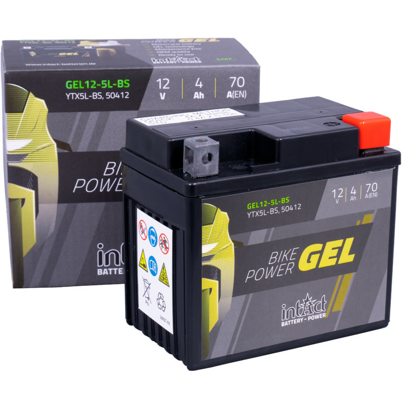 Intact GEL12-5L-BS Bike-Power GEL 4Ah Motorradbatterie (DIN 50412) YTX5L-BS – Bild 2