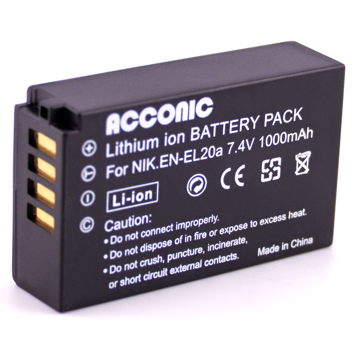 Acconic Photon Series EN-EL20a Ersatz Akku für  Nikon EN-EL20 EN-EL20a Blackmagic Pocket – Bild 3