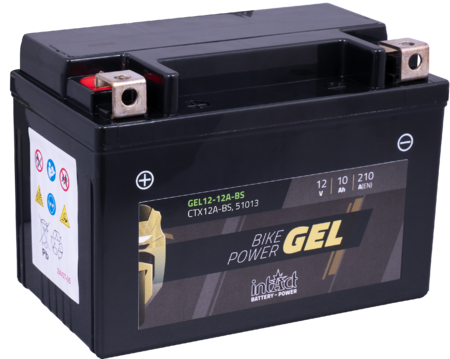 Intact GEL12-12A-BS Bike-Power GEL 10Ah Motorradbatterie (DIN 51013) YTX12A-BS