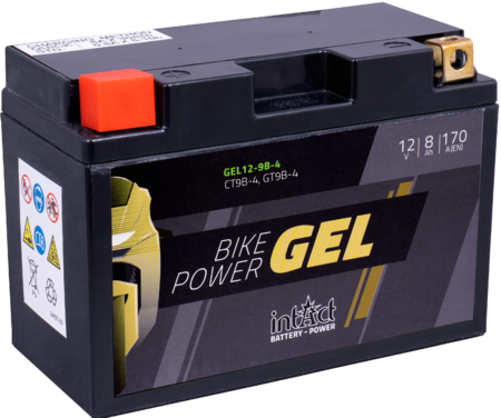 Intact GEL12-9B-4 Bike-Power GEL 8Ah Motorradbatterie (DIN 50801) YT9B-BS, YT9B-4
