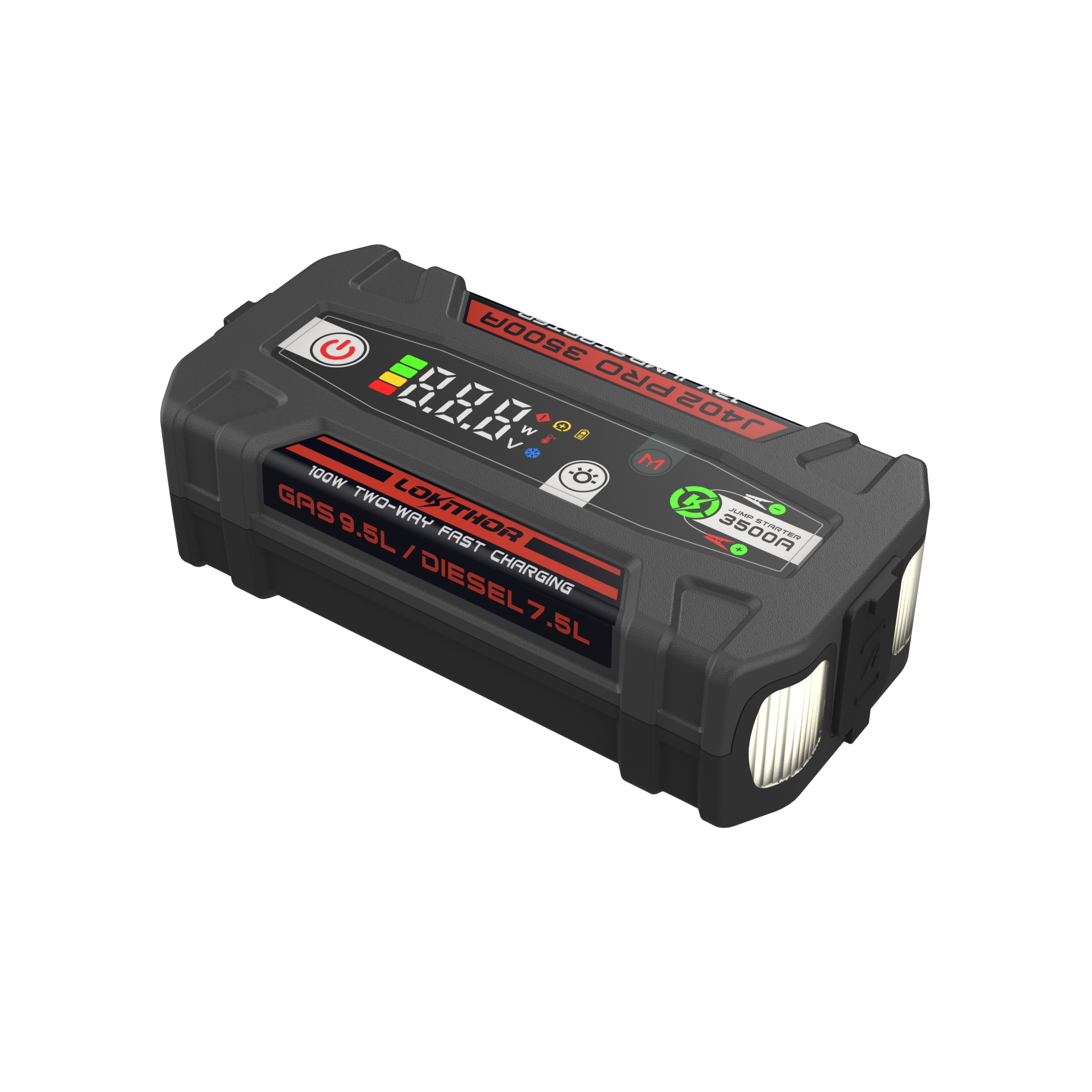 LOKITHOR J402 Pro Starthilfegerät 3500A mit Powerbank und LED
