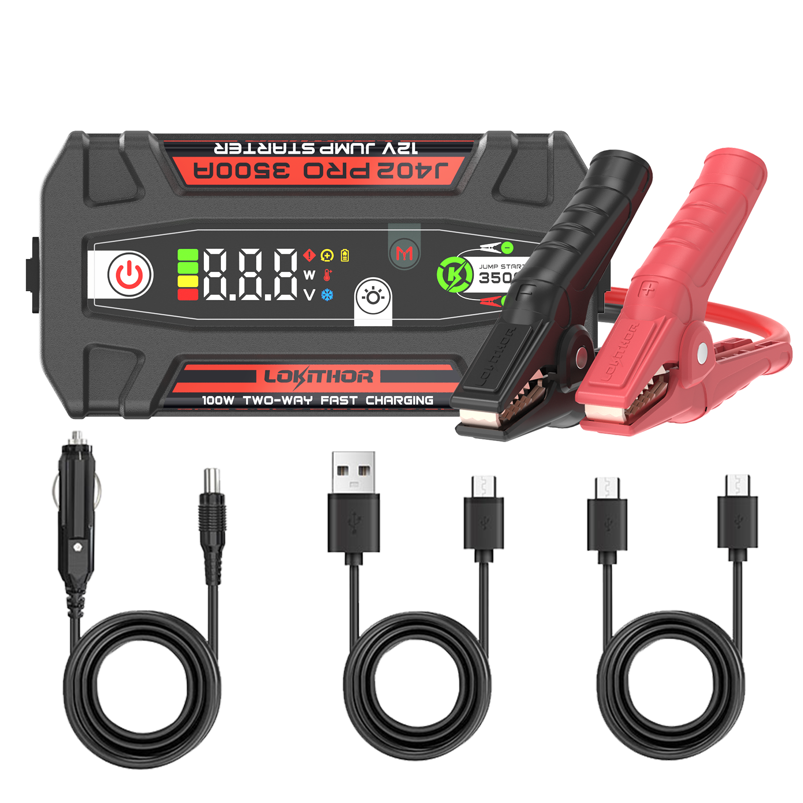 LOKITHOR J402 Pro Starthilfegerät 3500A mit Powerbank und LED – Bild 7