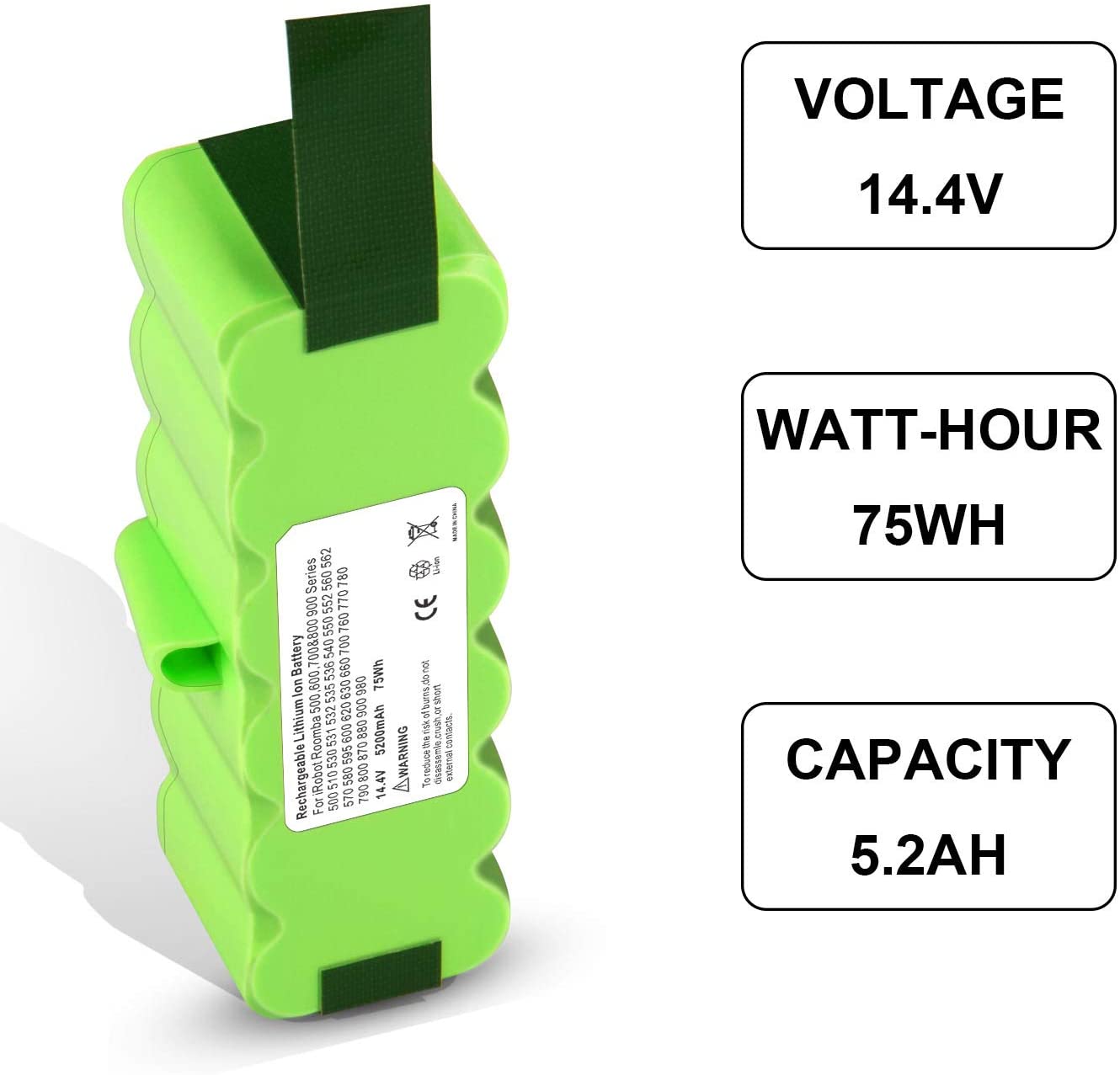 Acconic Akku 5200mAh f. Roomba iRobot 660 665 670 671 675 696 681 790 866 886 896 Scooba 450 – Bild 2