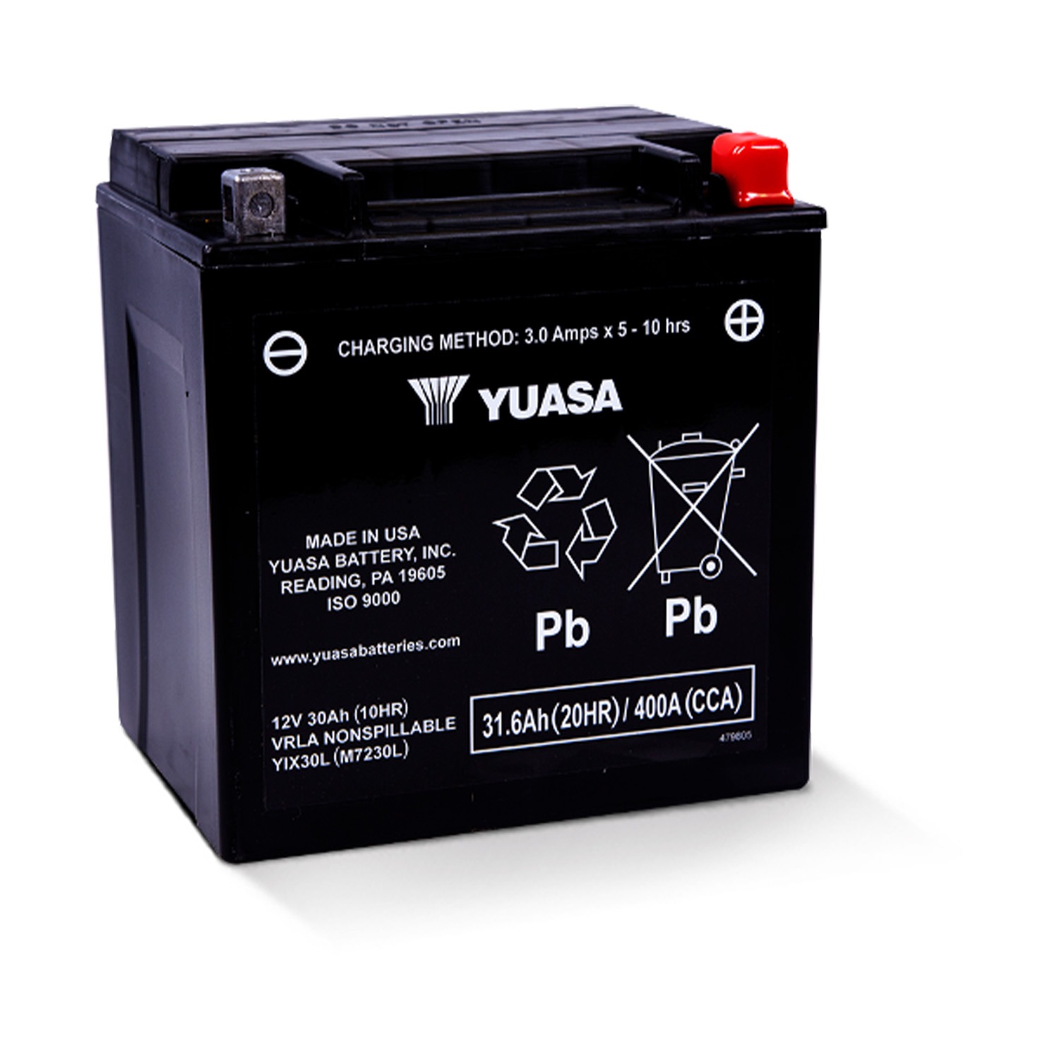 Yuasa YIX30L  AGM 30Ah Motorradbatterie 12V (DIN 83000)