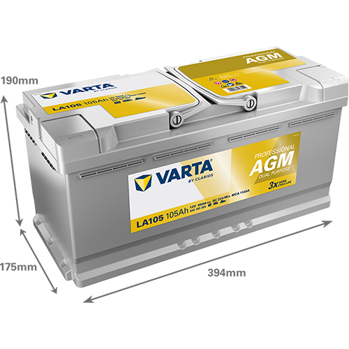 Varta LA105 Professional AGM 105AH Batterie – Bild 2