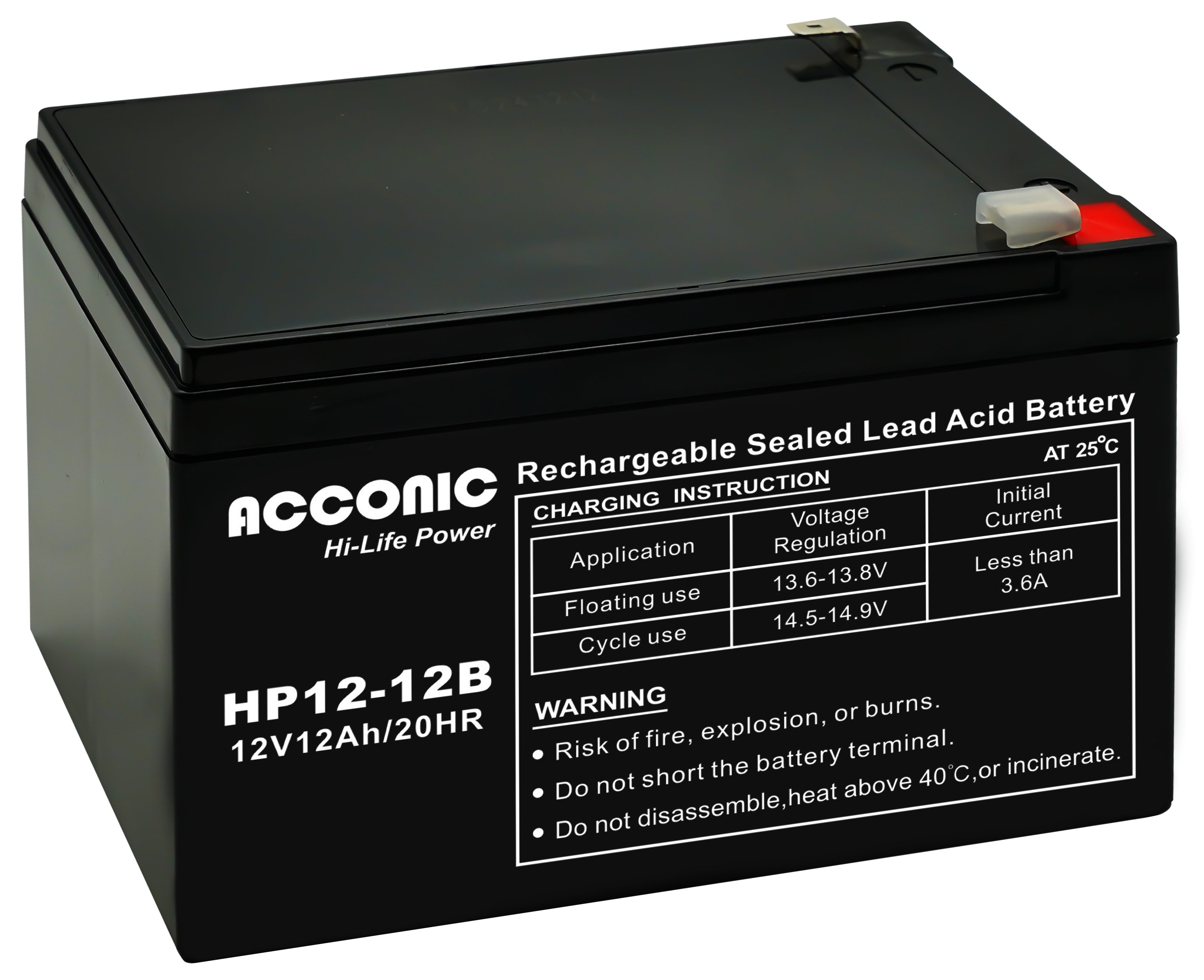 Acconic HP12-12B Hi-Life Power AGM 12V 12Ah Bleiakku