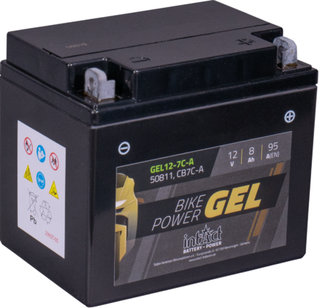 Intact GEL12-7C-A Bike-Power GEL 8Ah Motorradbatterie (DIN 50811) YB7C-A