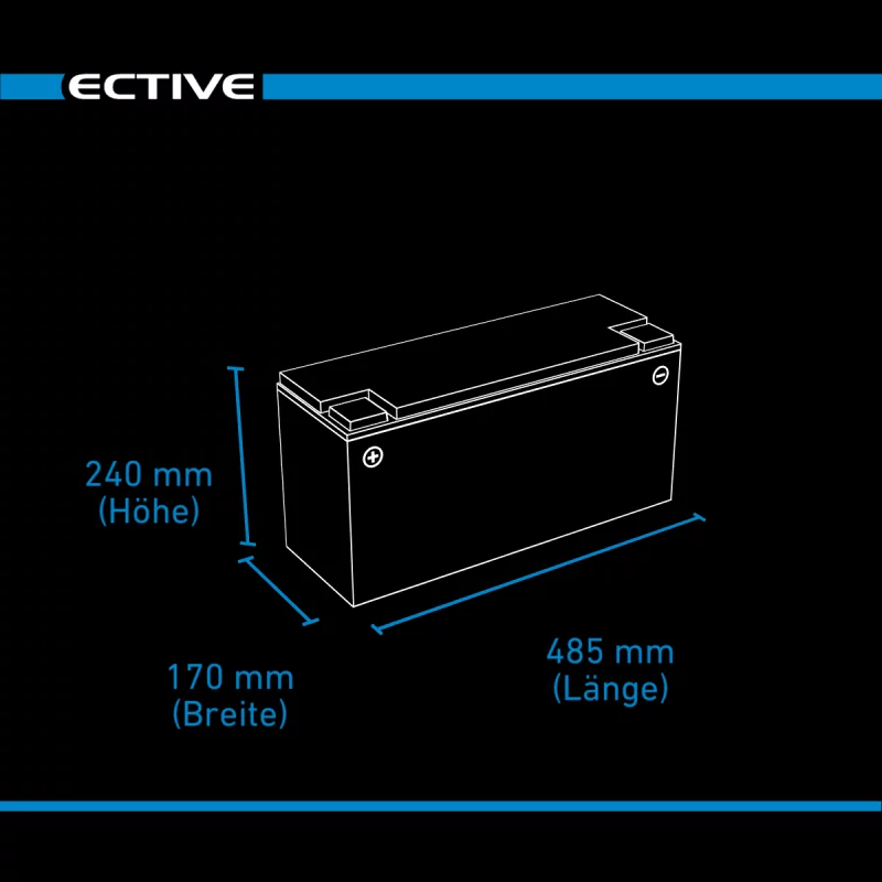 ECTIVE LC 200L BT LT 12V LiFePO4 Lithium Versorgungsbatterie 200 Ah – Bild 3