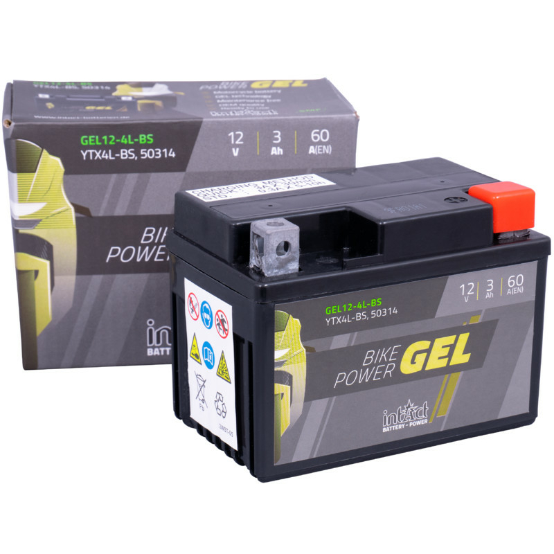 Intact GEL12-4L-BS Bike-Power GEL 3Ah Motorradbatterie (DIN 50314) YTX4L-BS – Bild 2