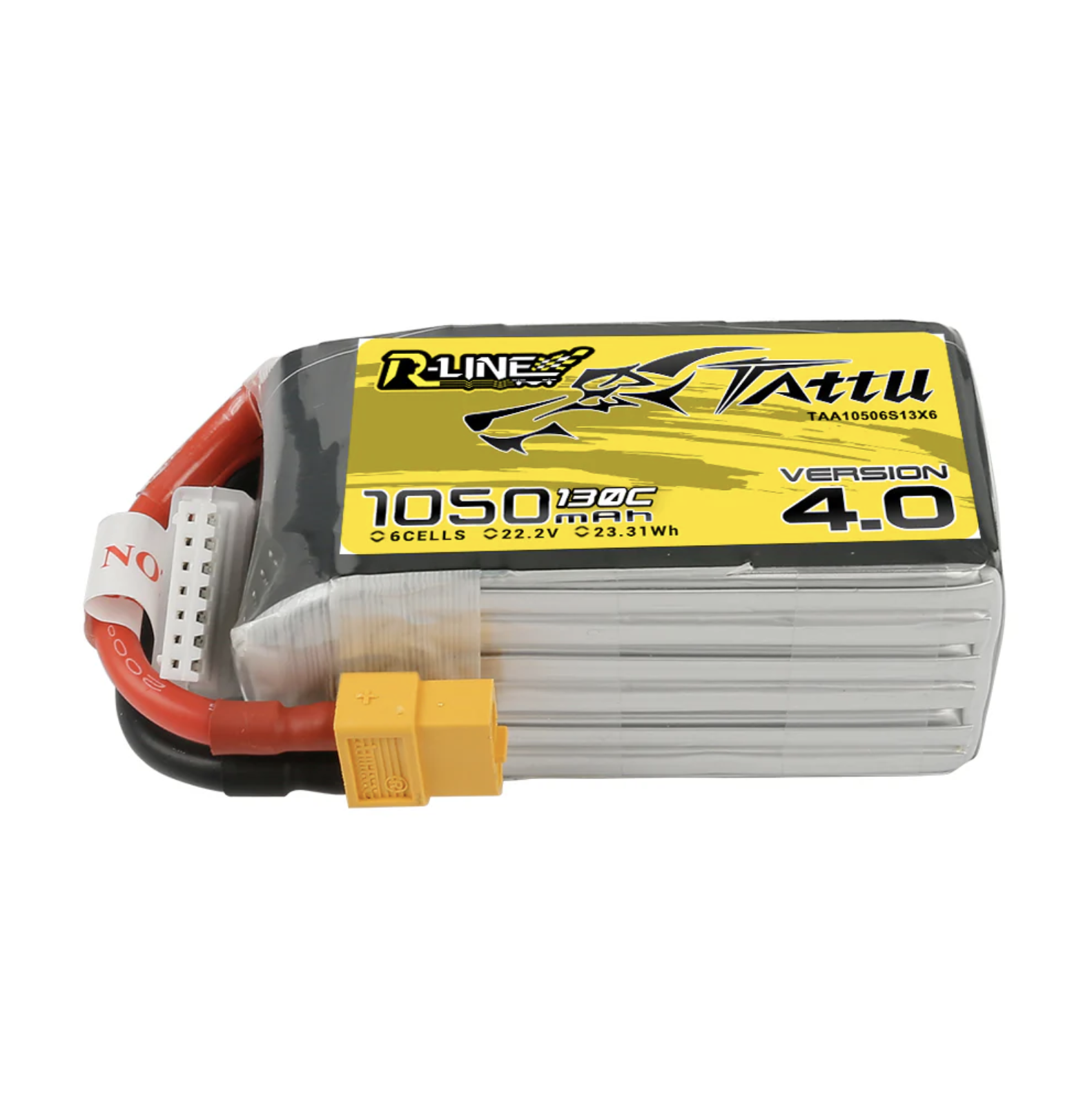 Tattu 1050mAh 22.2V 130C 6S1P R-Line Version 4.0  Lipo Batterie XT60 Stecker TAA10506S13X6