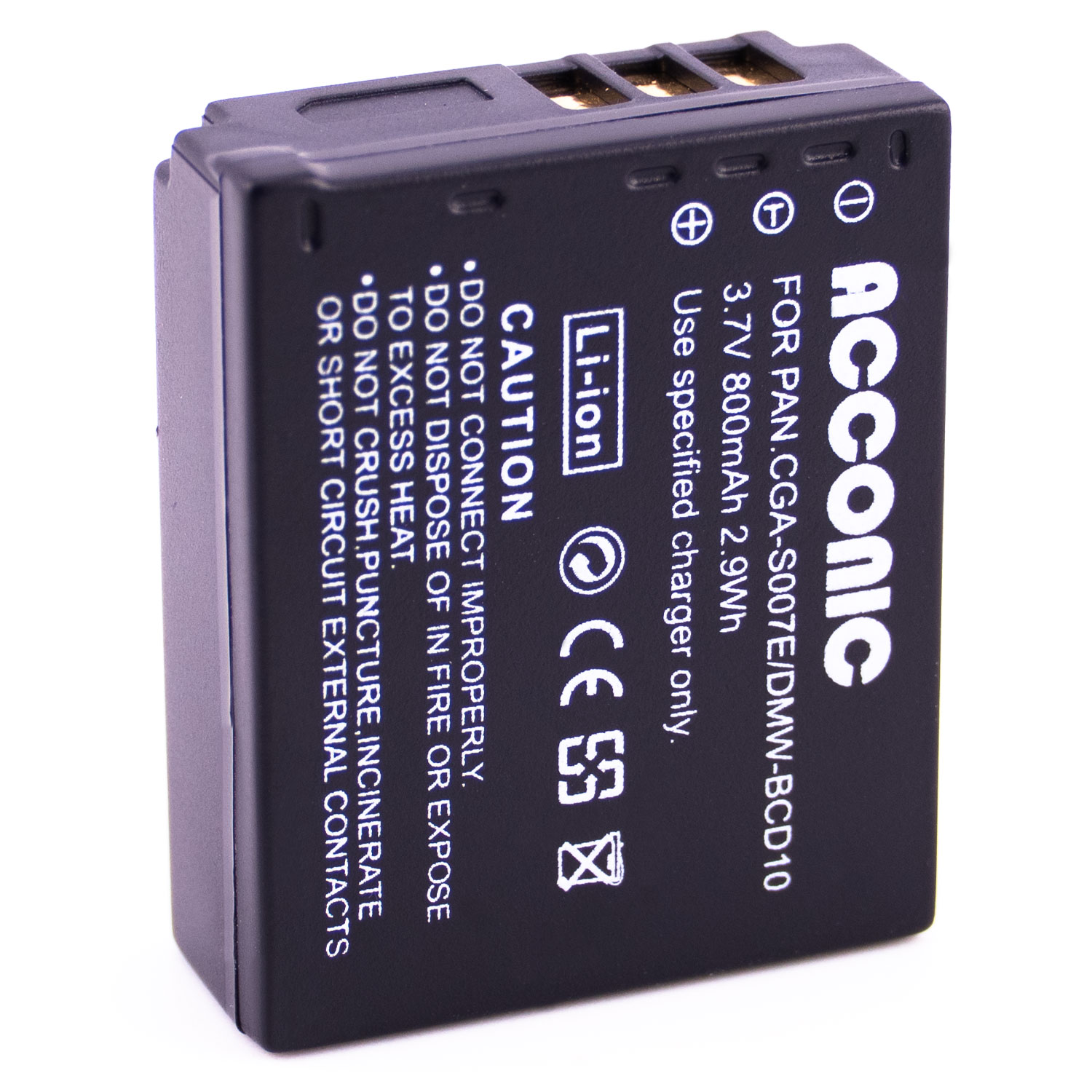 Acconic Photon Series CGA-S007 Ersatz Akku für  Panasonic CGA-S007 Lumix