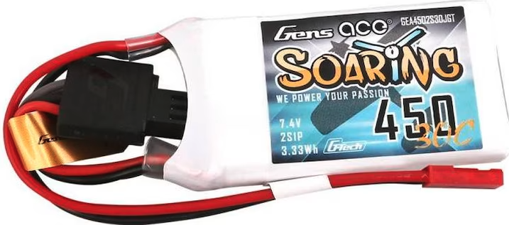 Gens ace 450mAh 7.4V 30C 2S1P Soaring  Lipo Batterie mit JST-SYP Stecker GEA4502S30JST – Bild 2