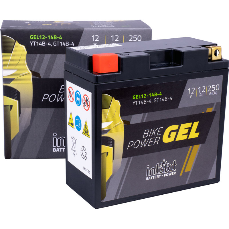 Intact GEL12-14B-4 Bike-Power GEL 12Ah Motorradbatterie (DIN 51201) YT14B-BS, YT14B-4 – Bild 2