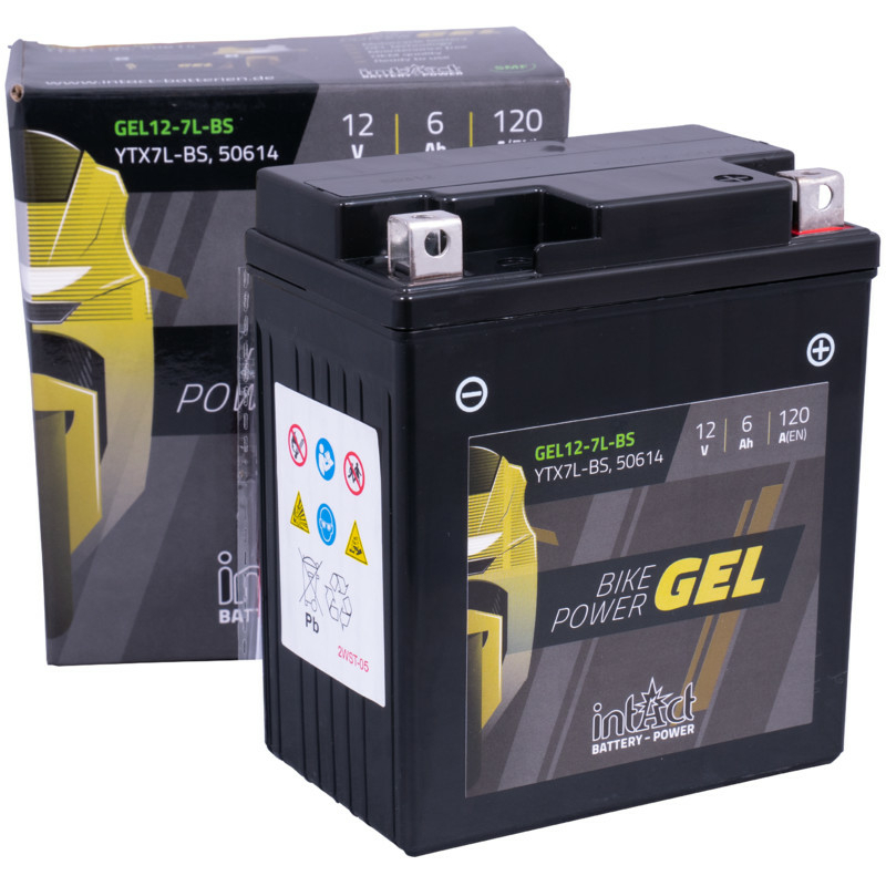 Intact GEL12-7L-BS Bike-Power GEL 6Ah Motorradbatterie (DIN 50614) YTX7L-BS – Bild 2