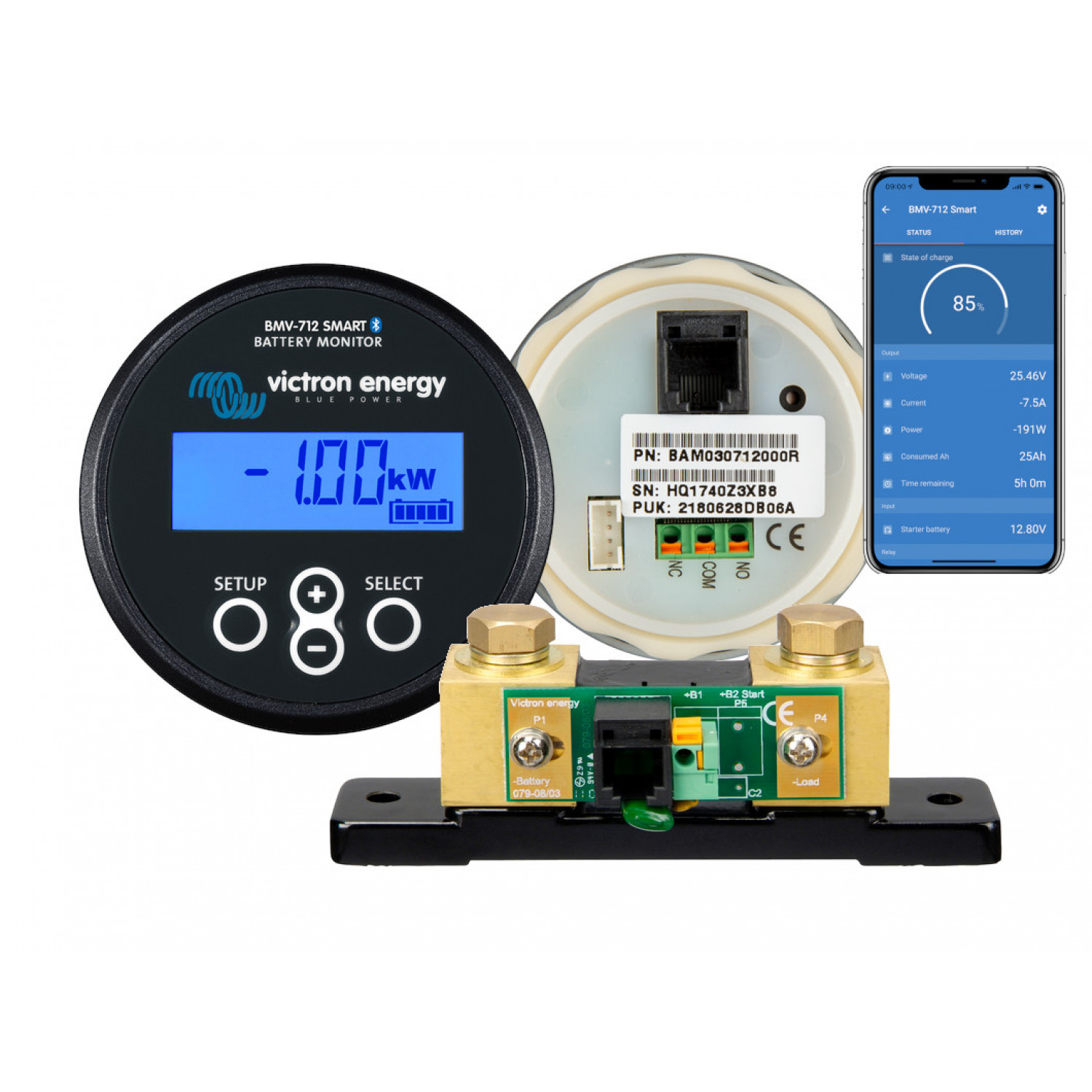 Victron BMV-712 Smart Black – Batterie-Monitor mit Bluetooth