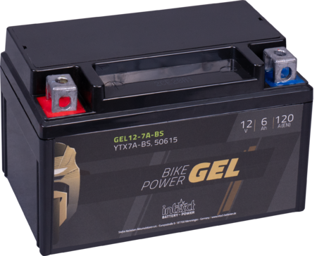 Intact GEL12-7A-BS Bike-Power GEL 6Ah Motorradbatterie (DIN 50615) YTX7A-BS