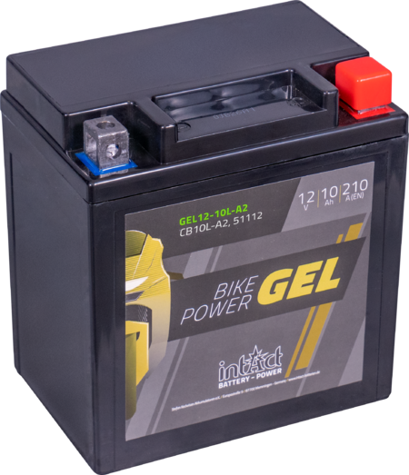 Intact GEL12-10L-A2 Bike-Power GEL 10Ah Motorradbatterie (DIN 51112) YB10L-A2