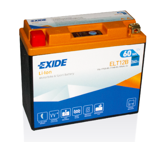 Exide Li-Ion ELT12B YT12B-BS Motorradbatterie 5Ah (DIN 51015)