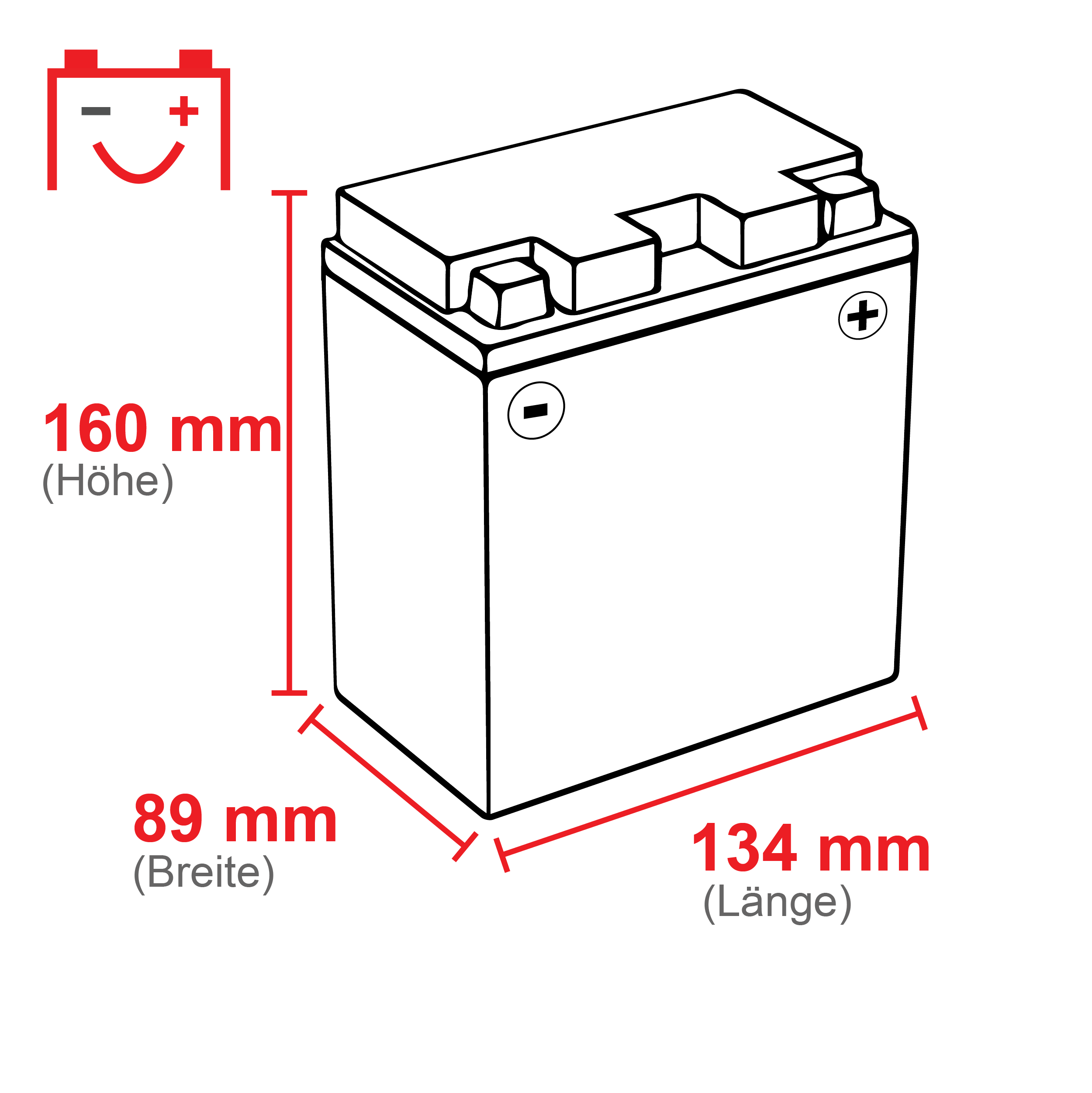 YB14L-A2 Motorradbatterie 12V 14Ah BlackMax Gel CB14L-A2 (DIN 51411) – Bild 2