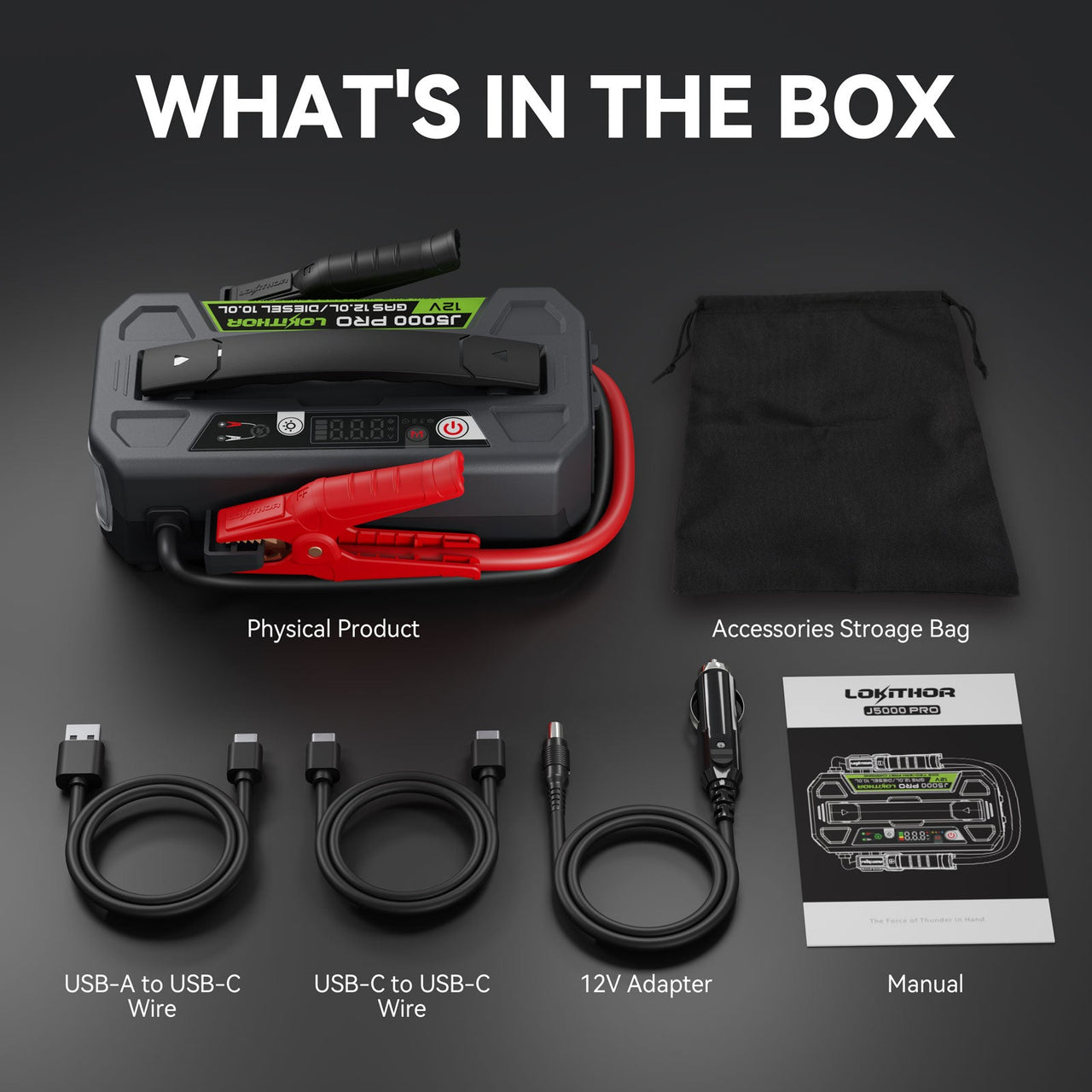 LOKITHOR J5000 Pro (Heavy Duty) 12V LIFEPO4 Jump Starter 5000 Amps – Bild 7