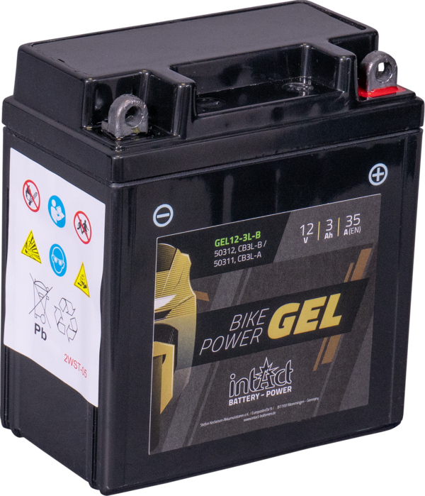 Intact GEL12-3L-B Bike-Power GEL 3Ah Motorradbatterie (DIN 50311/ 50312)  CB3L-A / CB3L-B
